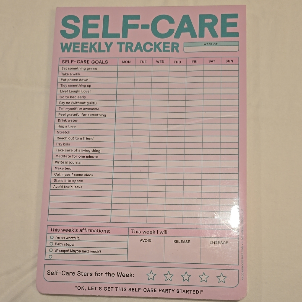 Self-Care Weekly Tracker